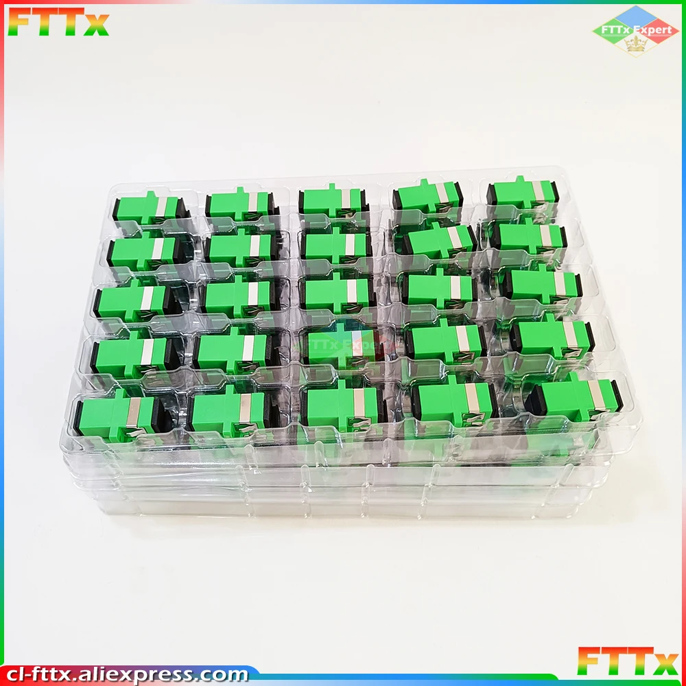 50/100/200/300PCS SC APC Simplex Single-mode Fiber Optic Adapter SC Optical Fiber Coupler SC APC Fiber Flange SC Connector