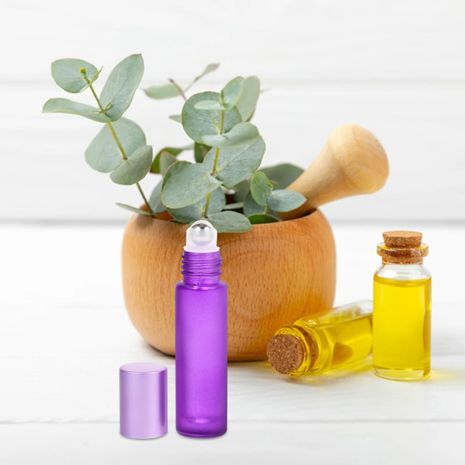 Bottiglie a rullo in vetro da 10 pezzi Bottiglie di olio essenziale riutilizzabili da 10 ml Dispenser vuoto per uso in viaggio con siero profumato