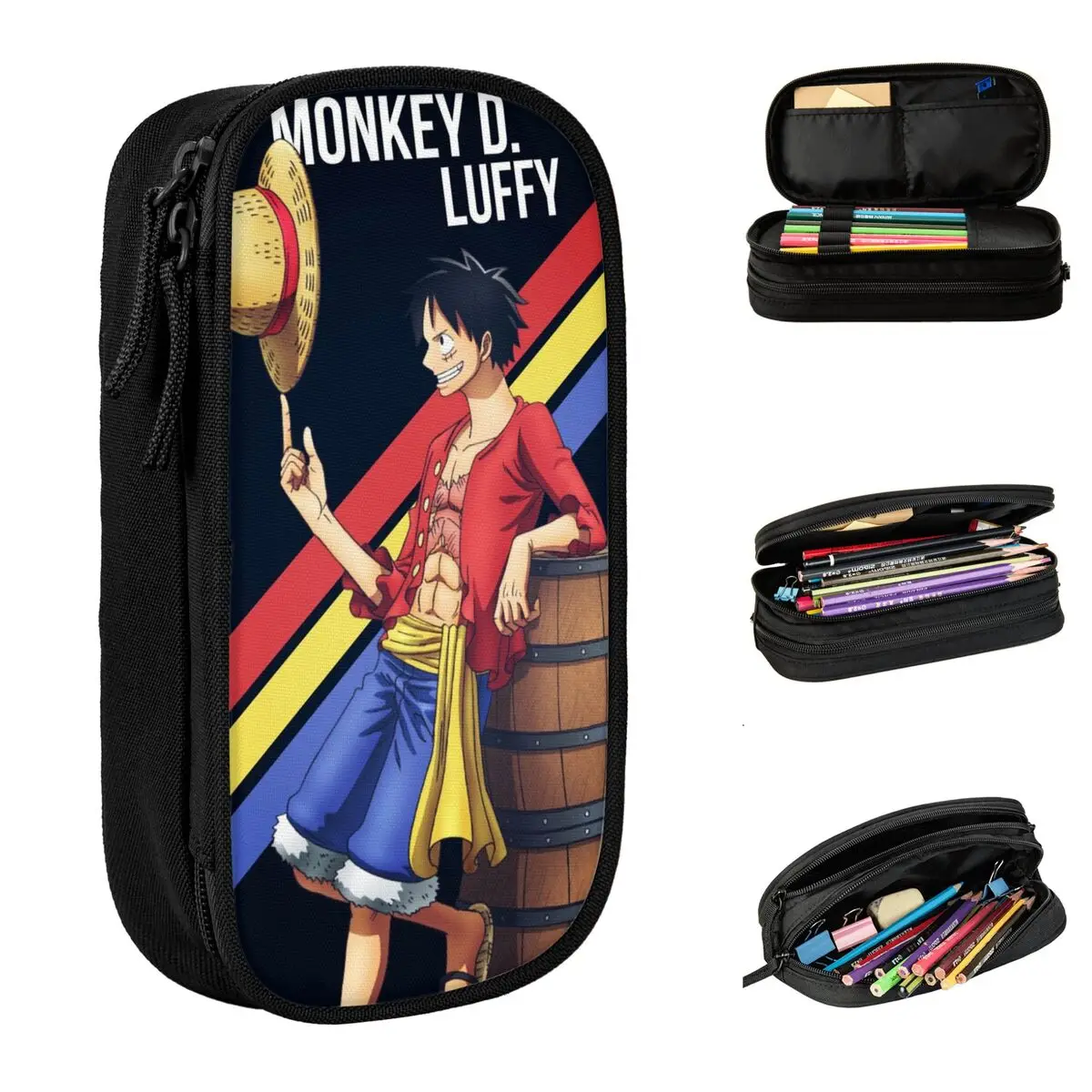 

Luffyed Zoros Choppers Anime Pencil Case New Pen Bags for Student Large Storage Office Gift Pencil Pouch