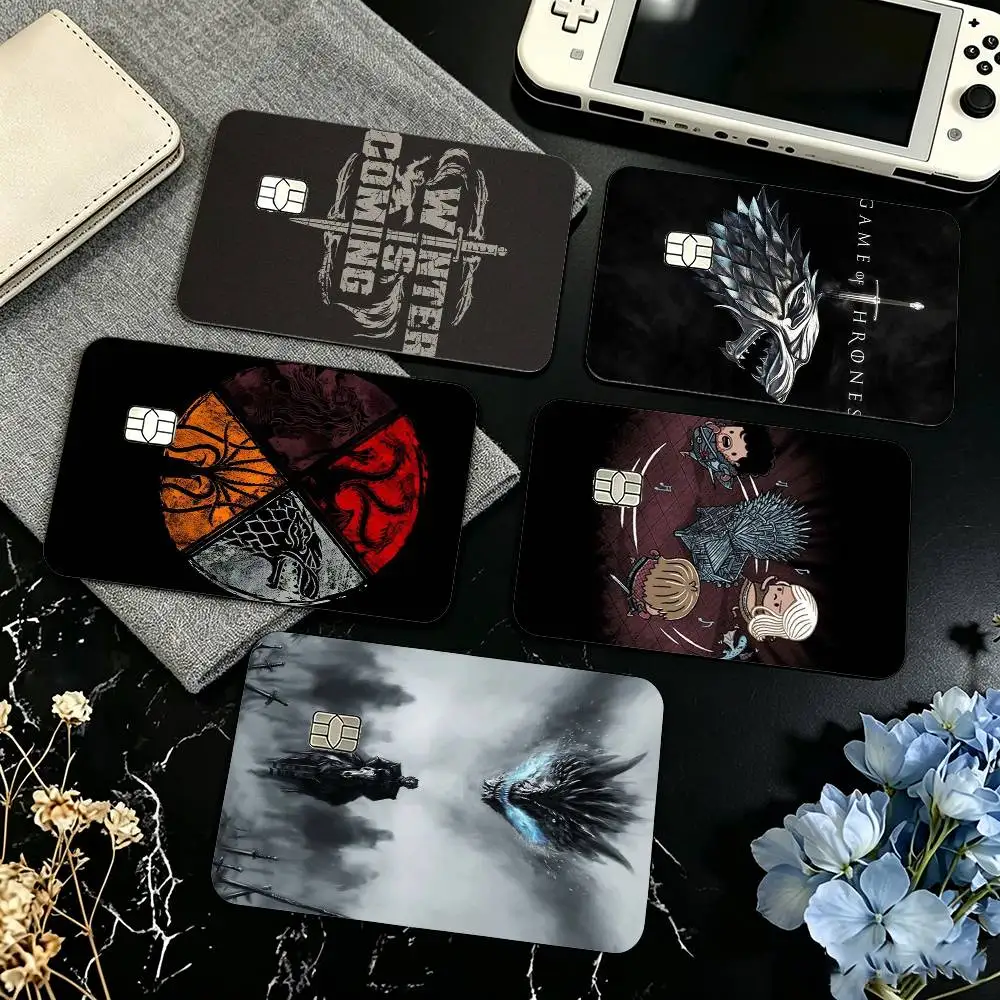 Family Quote W-Winter is Coming  Credit Card HD Stickers Small Chip Waterproof Sticker Game Card Decal Gift