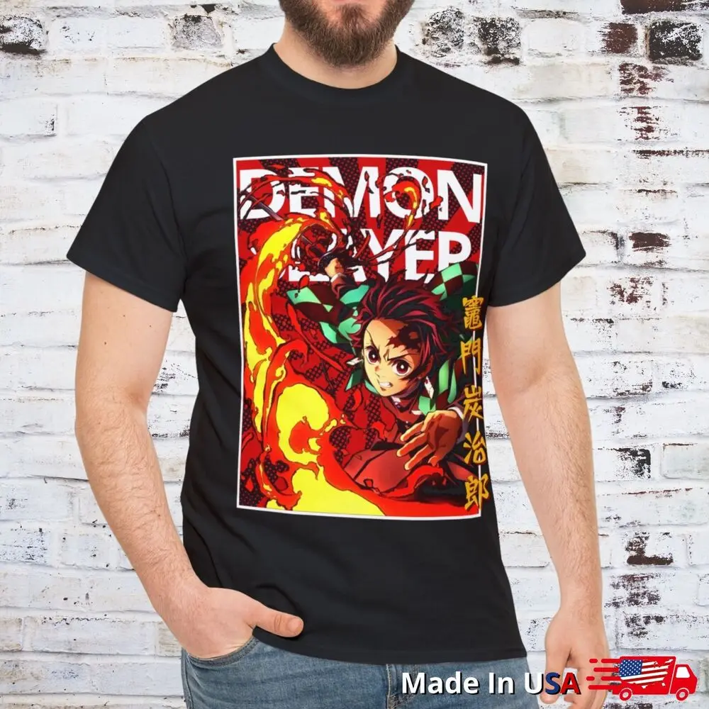 New KNY Tanjiro Demon Slayer T Shirt Anime Clothing Manga Shirt Japanese Tee