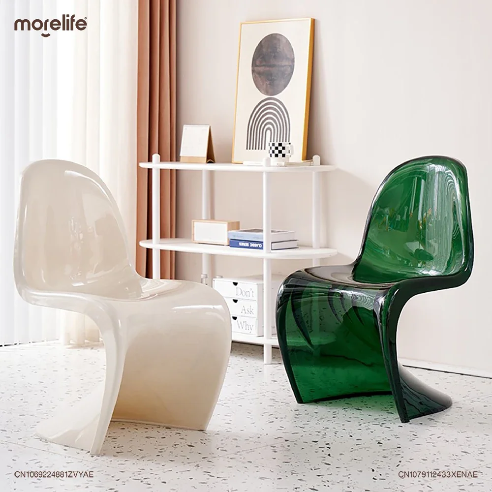 Chaise de salle à manger en plastique acrylique créatif nordique, chaises en forme de S, tabouret en cristal, salle à manger, fauteuil transparent,