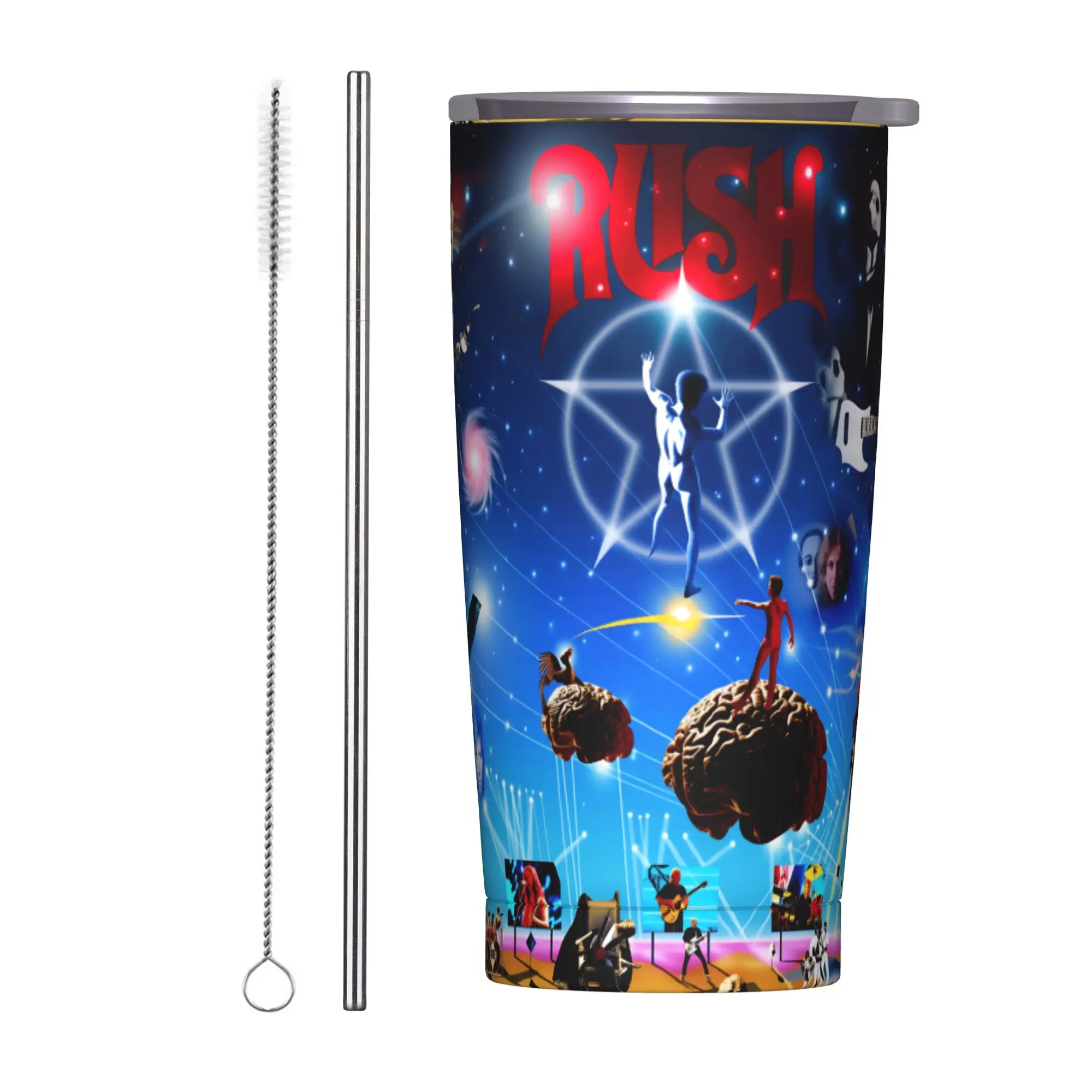 Rush Band Tumbler  Keep Heat Hot Drinks Water Bottle Stainless Steel Travel Coffee Mug,