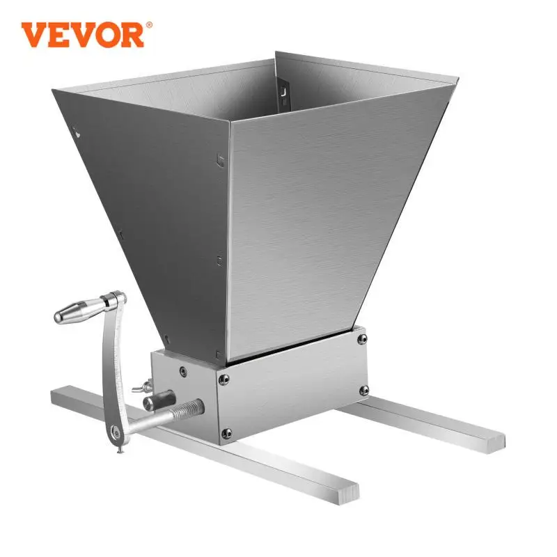 VEVOR 2-Con Lăn Lúa Mạch Máy Bào Bằng Tay Cối Xay Ngũ Cốc Máy Xay Nghiền Với 5KG/11LBS Phễu Thép Không Gỉ Cho nghiền Nát Mạch Nha & Lúa Mì