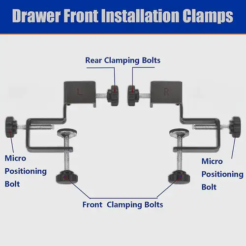 Imagen 2 del producto Abrazaderas de instalación frontal para cajón de gabinete, herramientas de abrazaderas de instalación para gabinete, abrazaderas para carpintería, plantilla para cajón