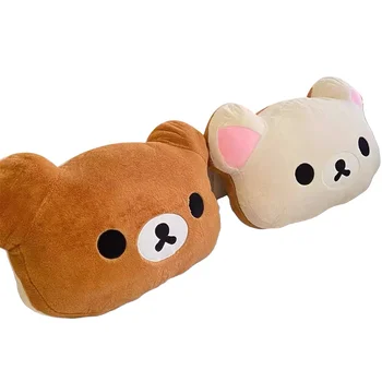 Rilakkuma Bear Plush Pillow Dual Sided Large Soft Bedside Cushion Nap Pillow Dormitory…