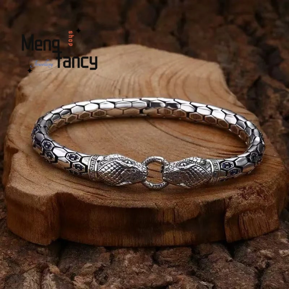 Three-Dimensional Double Snake Pattern Bracelet Retro Trendy Luxury Elegant Best Exquisite Charms High-End Popular Lucky Gift