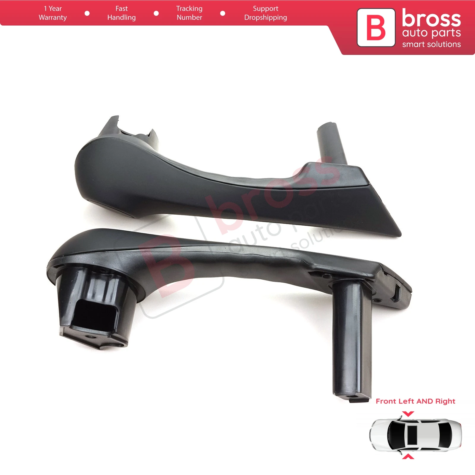 BDP794 Front Inner Door Holding Handle Grip Hold Black Left and Right for Renault Megane MK2 2002-2009 7701475315 7701475316