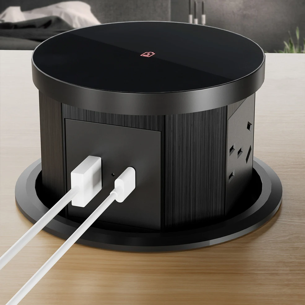 

Home Use Pop Up Desk Outlet, Customized Hidden Recessed Power Plug for Kitchen Island Countertop