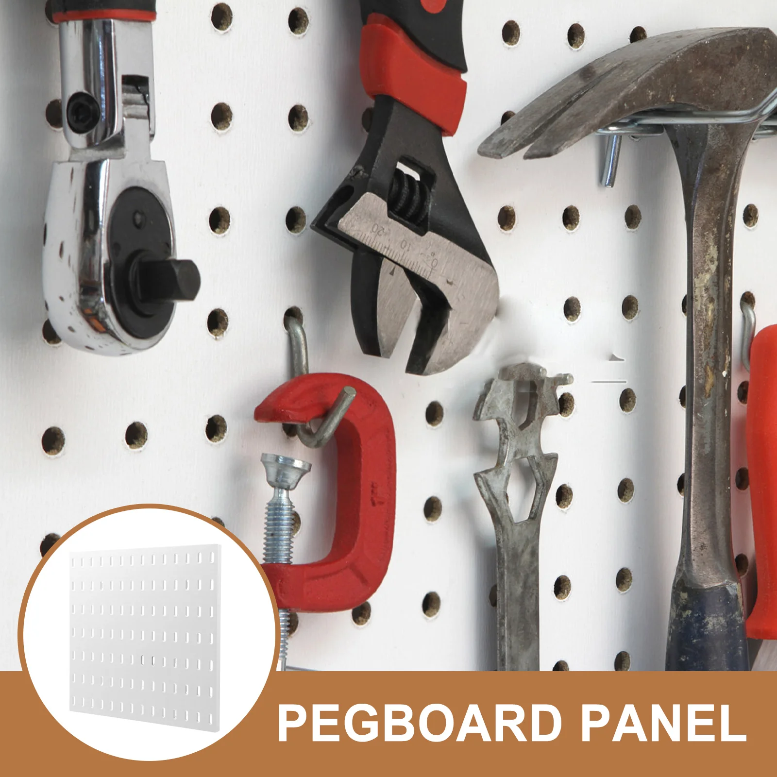 

28x28cm Peg Board Wall Organizer Tool Storage Garage Organization Panel Durable Plastic Modern Design Peg Board