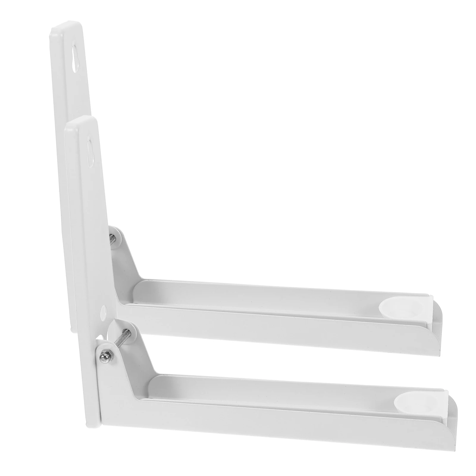

2 Pieces White Kitchen Shelf Wall Mounted Stainless Steel Microwave Rack Countertop Bracket Space Saving Foldable Oven Stand