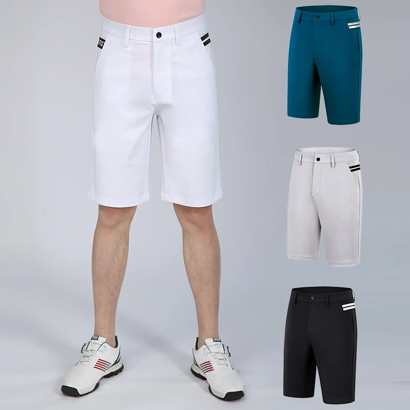 Golfist Men Golf Shorts Male Elastic Waistband Straight Trousers Men Back Pocket Zipper Shorts Breathable Thin Trousers 2XS-4XL