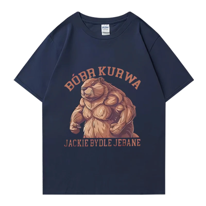 Bobr Kurwa Bober سمور الملابس تي شيرت الرجال النساء مضحك بولندا البولندية الحيوان ميمي الترفيه القطن قصير الأكمام ملابس الصيف