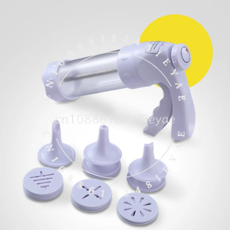 Cookie Gun Makes Cookie Mold, Cream Piping Nozzle, Molten Beans, Baking Tool, Flower Squeezer Bag Set, Baking Cookie Machine.