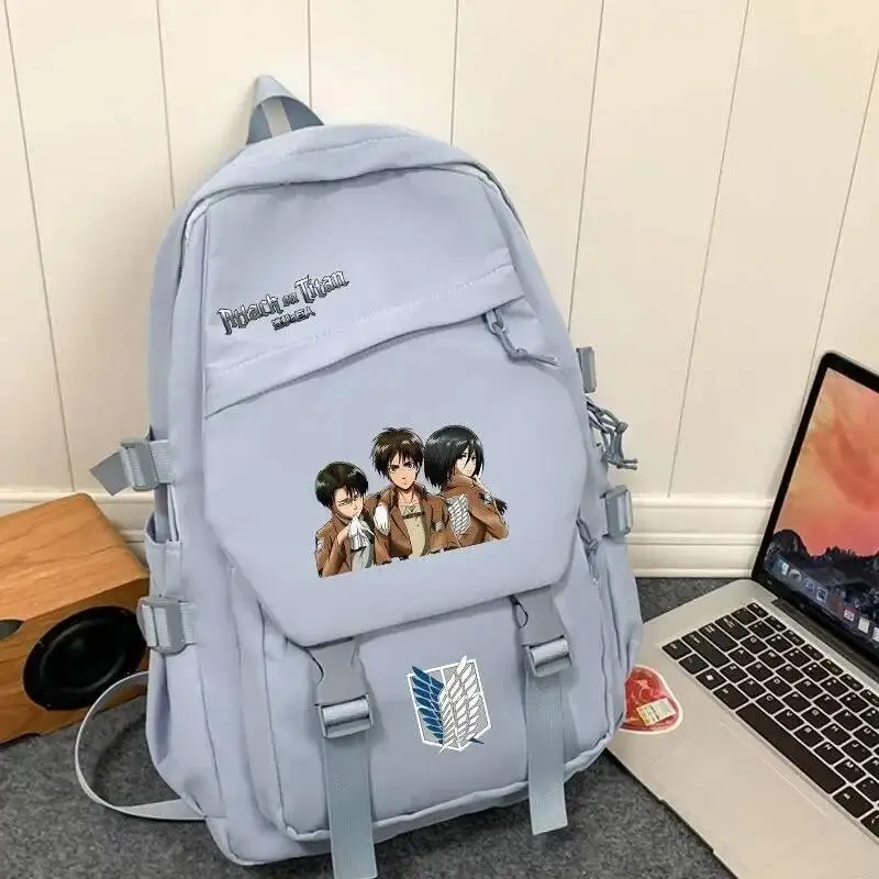 Anime Game Black Blue White Attack On Titan Shingeki No Kyojin  Student Kids Teens School Bags Backpacks Girls Boys