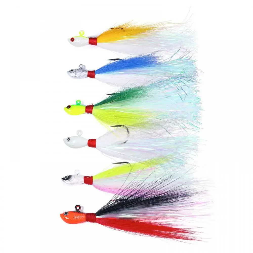 Jig Head Sea Fishing Wobbler Bait Multicolor Trout Bass Jig Fishing Head Hook Fishing Bucktail Jig Fishing Accessories