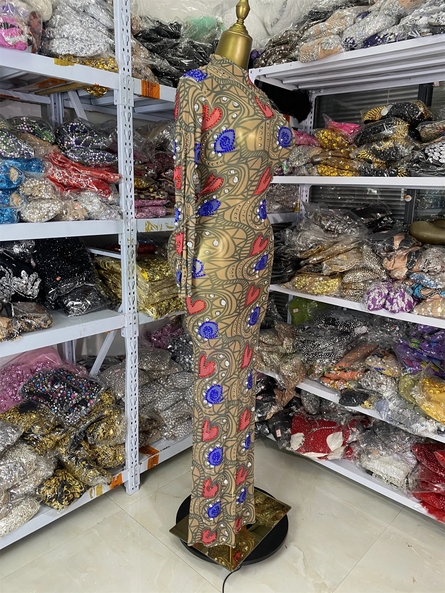 

Factory Sale Women Sparkly Rhinestones Graffiti Mesh Bodycon Long Celebrity Evening Club Party Show Dress Birthday Photoshoot