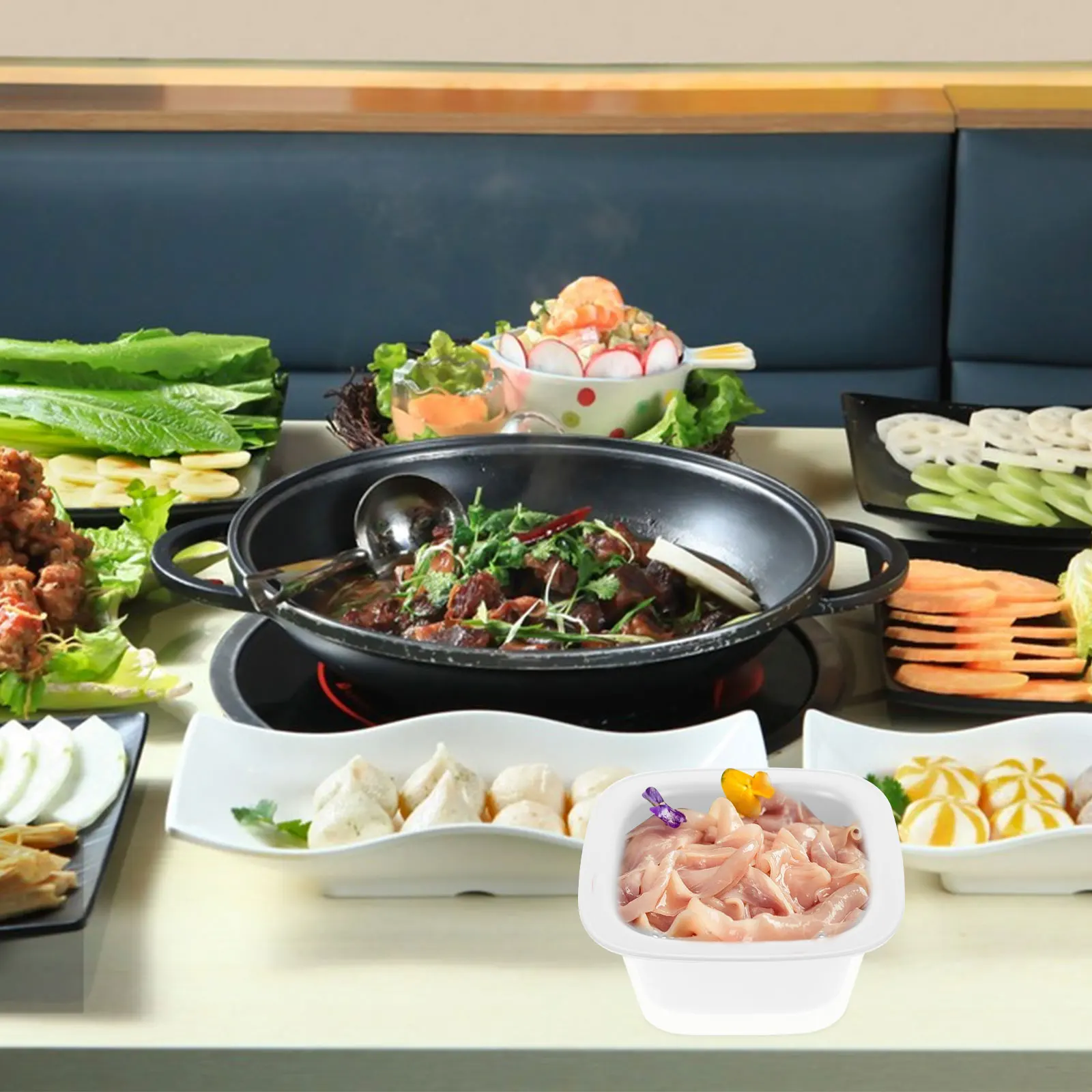 

Fruit Washing and Vegetable Draining Basket Metallic Line White Double-layer Plate Drainage