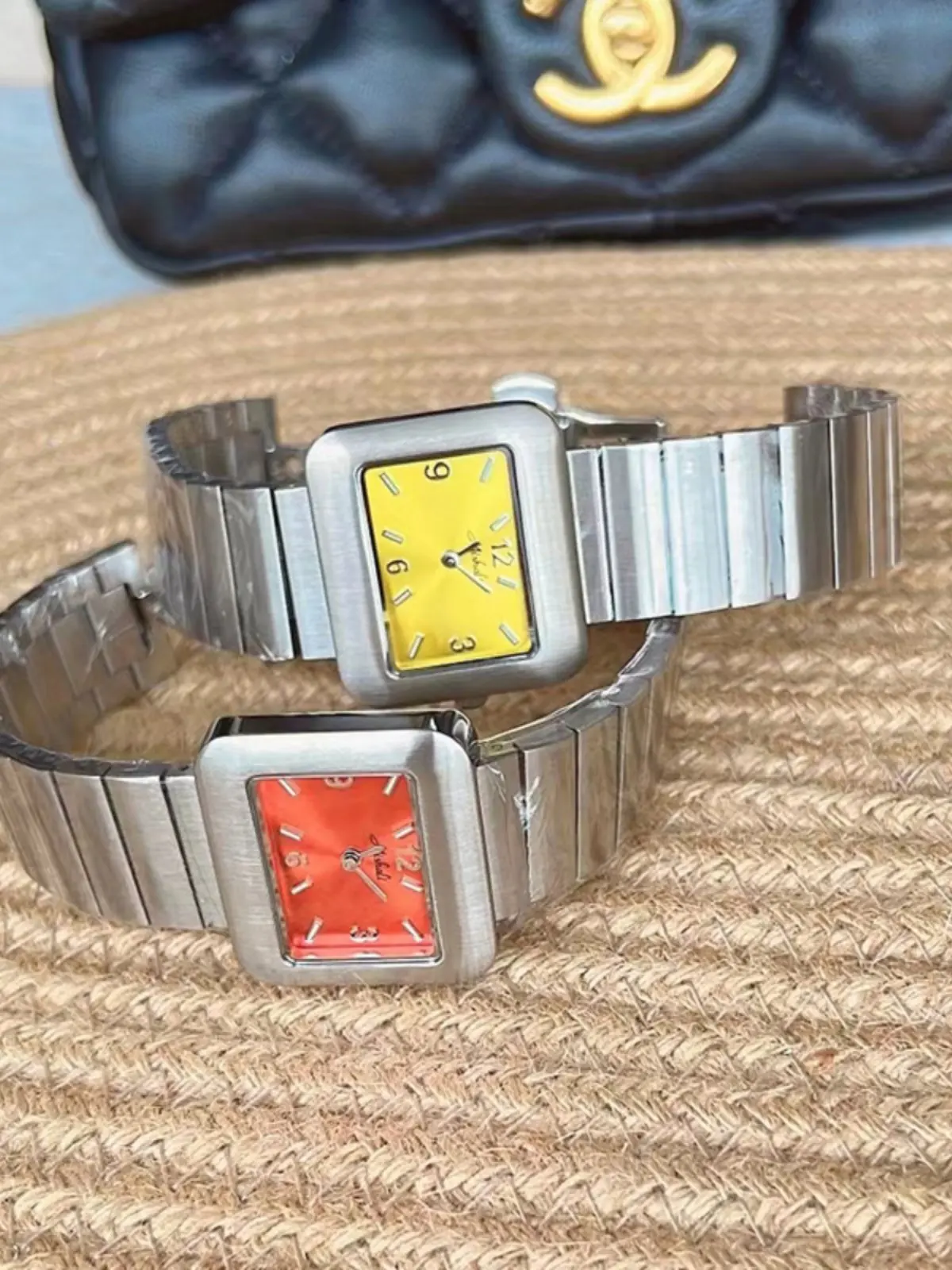 Women'S Watch, 2026 New Model, Luxurious Square Fashion Watch For Women, High-End Vintage Style With Bamboo-Shaped Steel Strap.