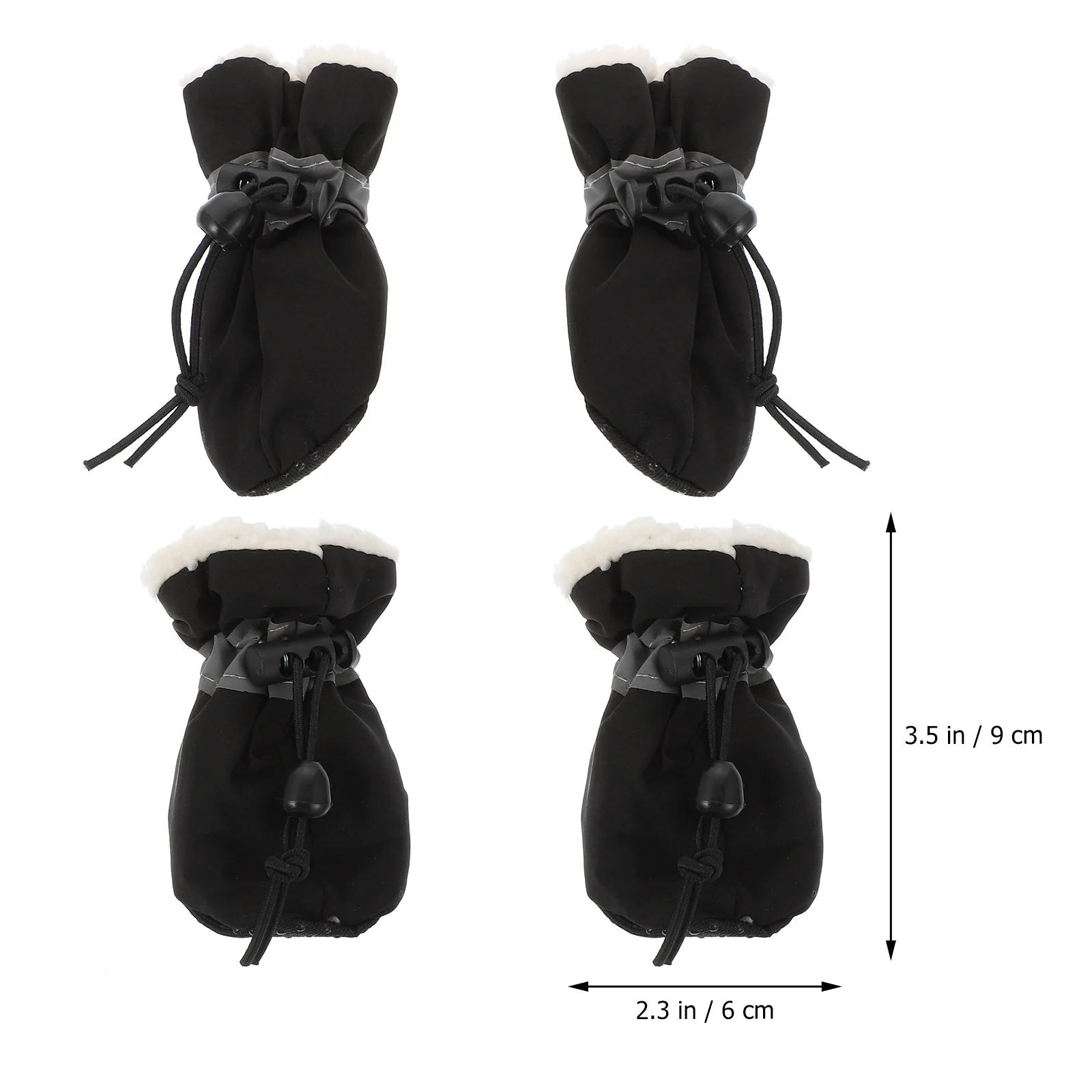 

4pcs Outdoor Pet Shoes Dog Cat Reflective Winter Warm Anti Skid Snowshoes Paw Protectors Durable Self-Locking Buckle For Winter