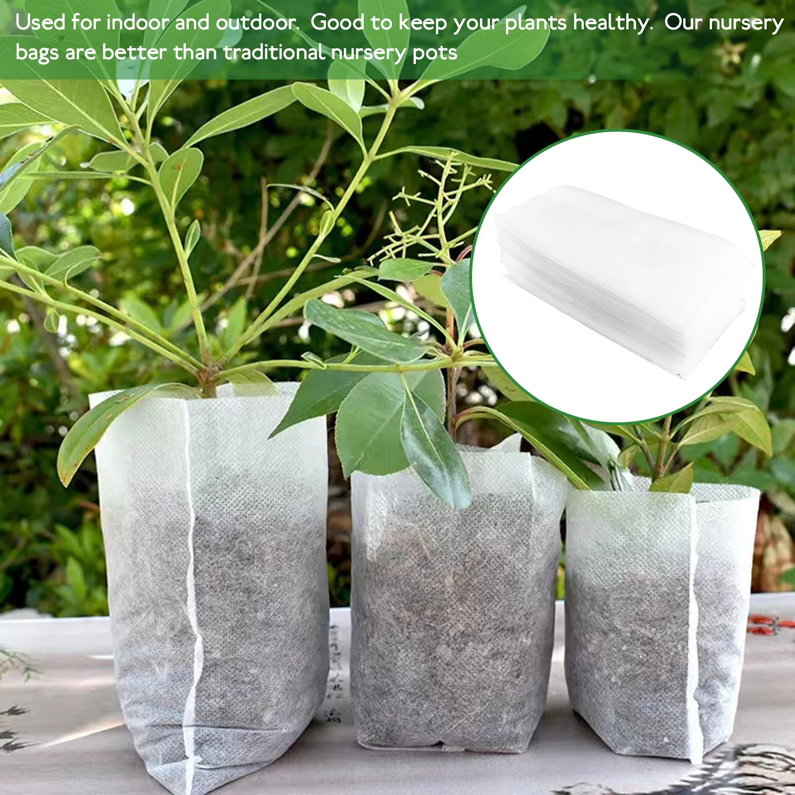 

100 Pcs Seedling Bag Planting Bags Grow Nursery Nonwoven Growing Non-woven Fabric Flowers