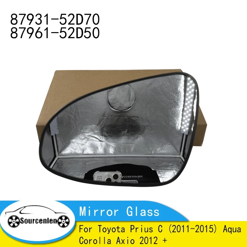 

Car Heated Mirror Glass For Toyota Prius C (2011-2015) Aqua Corolla Axio 2012 + 87931-52D70 87961-52D50