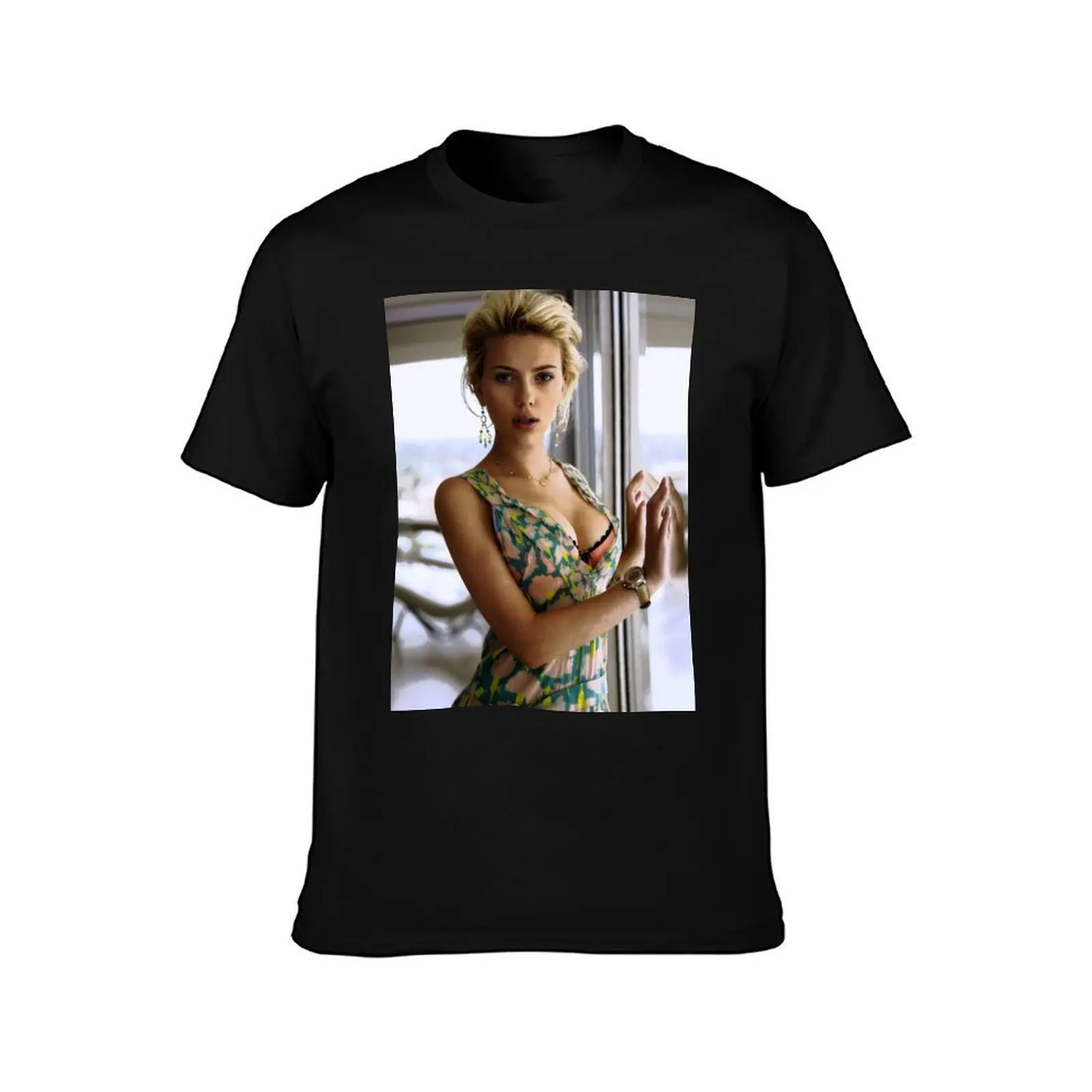 Scarlett Johansson, ultimate perfection T-Shirt Work Short Sleeve Cotton Top