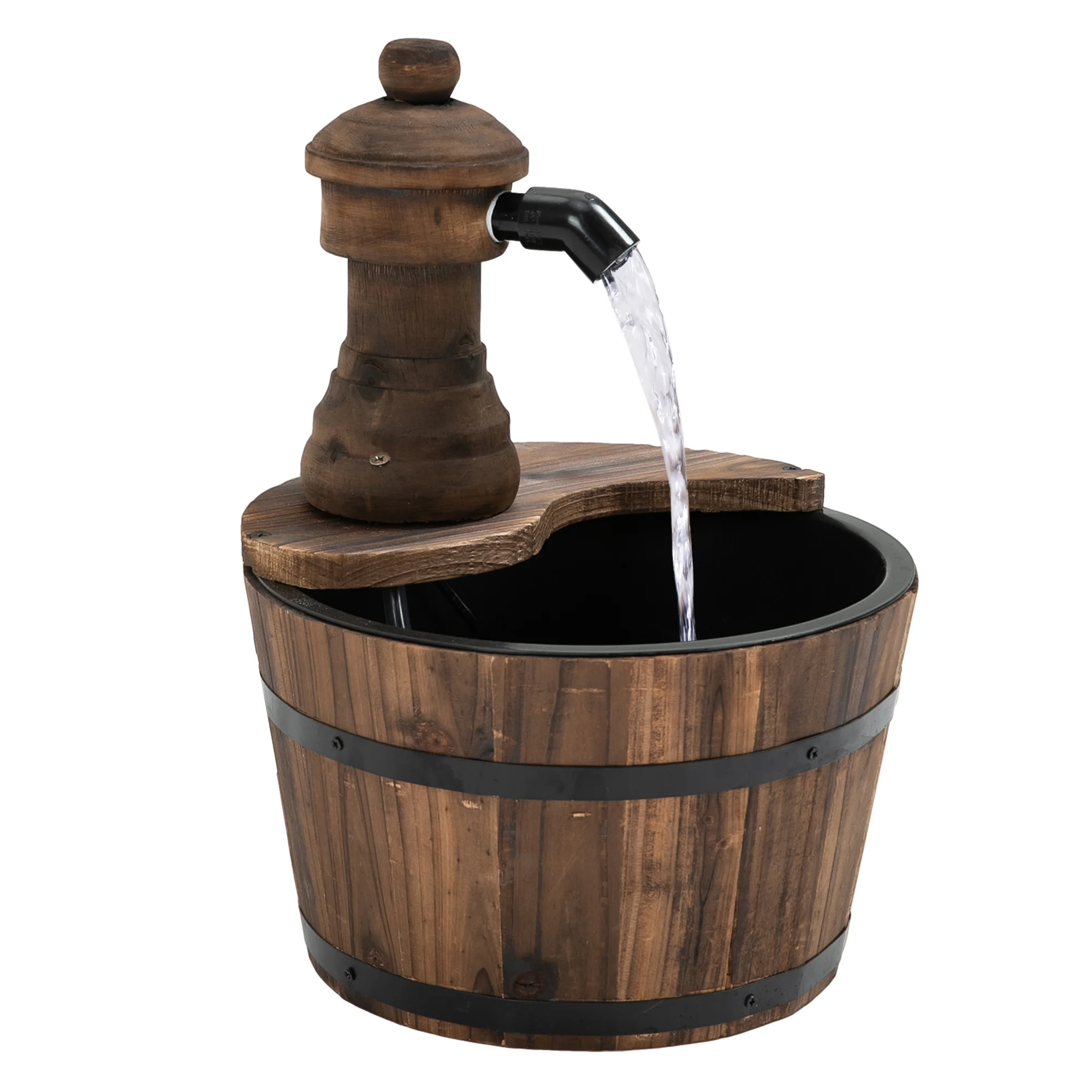 Fontaine d'eau en bois en cascade Outsunny avec pompe électrique naturelle