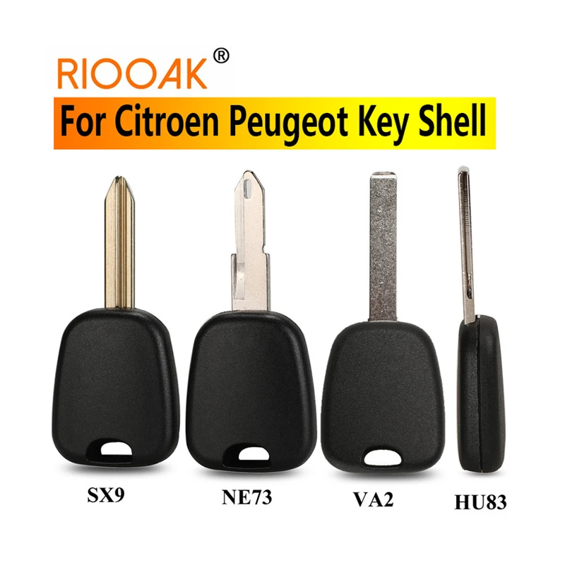 

10pcs/Lot Transponder Car Key Shell For Peugeot 106 107 307 207 306 406 For Citroen C2 C3 C4 SX9 NE73 VA2 HCA Fob Case