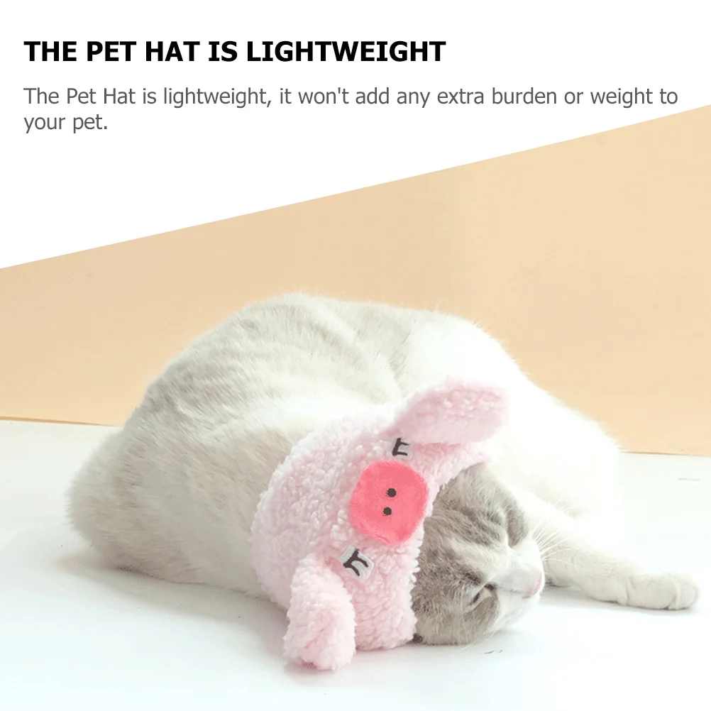 

Pet Pig Headwear Costume Lightweight Pink Carnival Cap for Dogs Cats Breathable Halloween Dog Cat Hat Accessory
