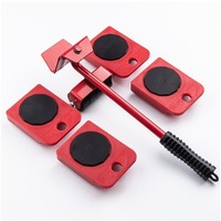 5Pcs/Set Heavy Duty Furniture Lifter Mover Roller with Wheel Bar Moving Device Lifting Helper Furniture Moving Transport Tool