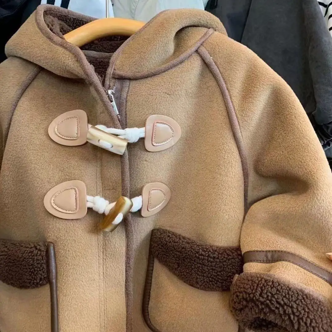 2025 New Autumn and Winter Plush Thick Baby Warm Top, Children's Soild Color Medium Long Outerwear