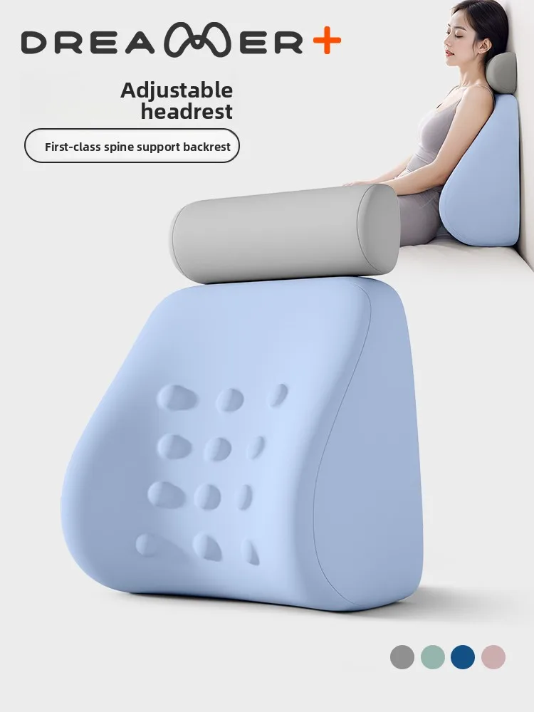 

Zhimenen Modern Simple Memory Foam Bede Pillow Barest Pad Reading Book Waist Support Detachable Cover Multi-Function H...