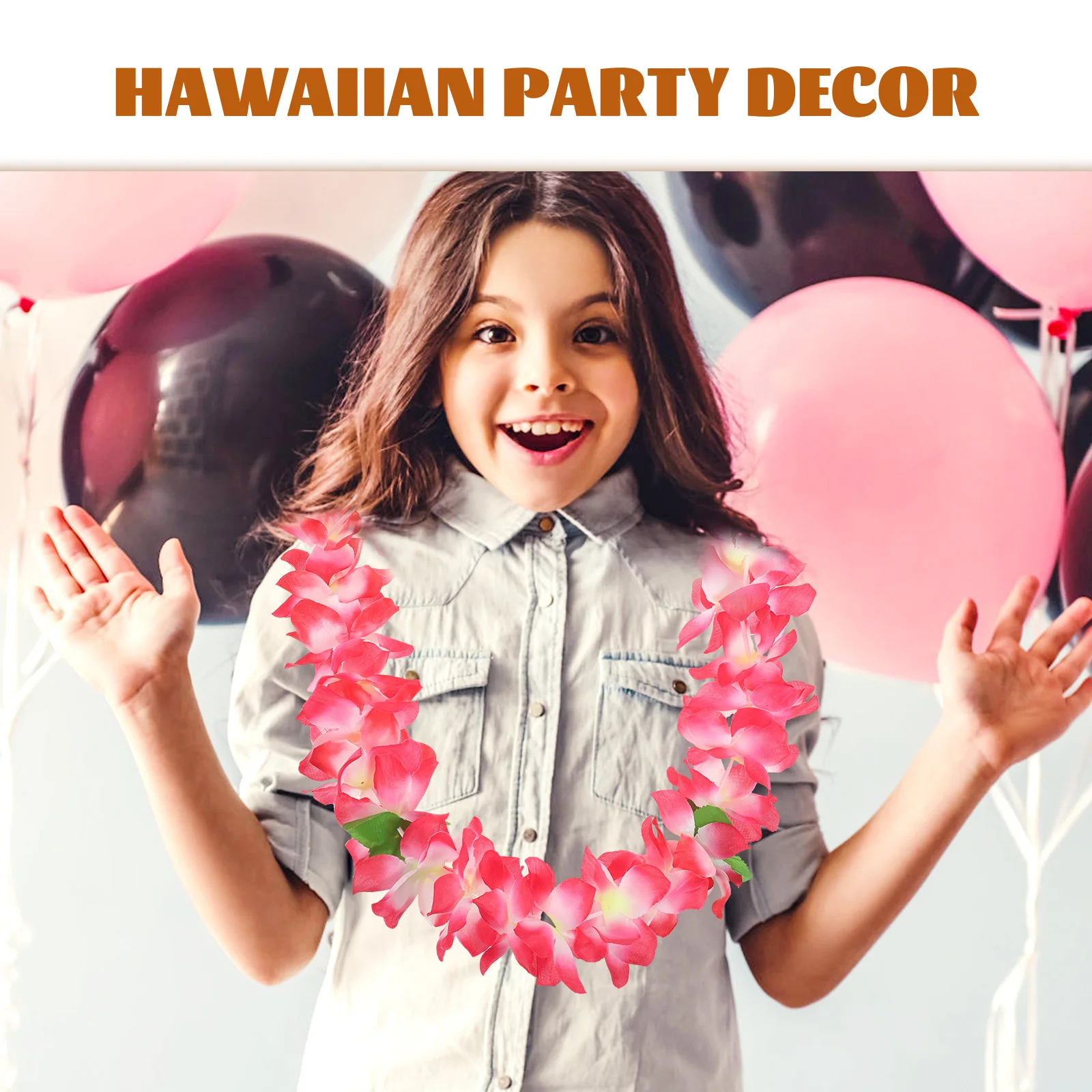 

6 Pcs Dance Wreath Hawaiian Garland Decorations for Party Aldult Flower Themed Lei Necklace Cloth Artificial