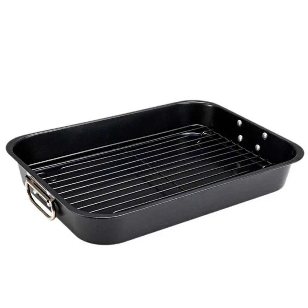 

1Pcs Nonstick Roasting Pan with Handles Baking Dish for Turkey BBQ Vegetbale Roasting Pans for Oven Baking Mold