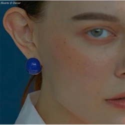 Brass Enamel Ball Wrap Stud Earrings Punk Party Gown Boho T Show Party Brincos Runway rare Boucle d'oreille Korean Japan Style