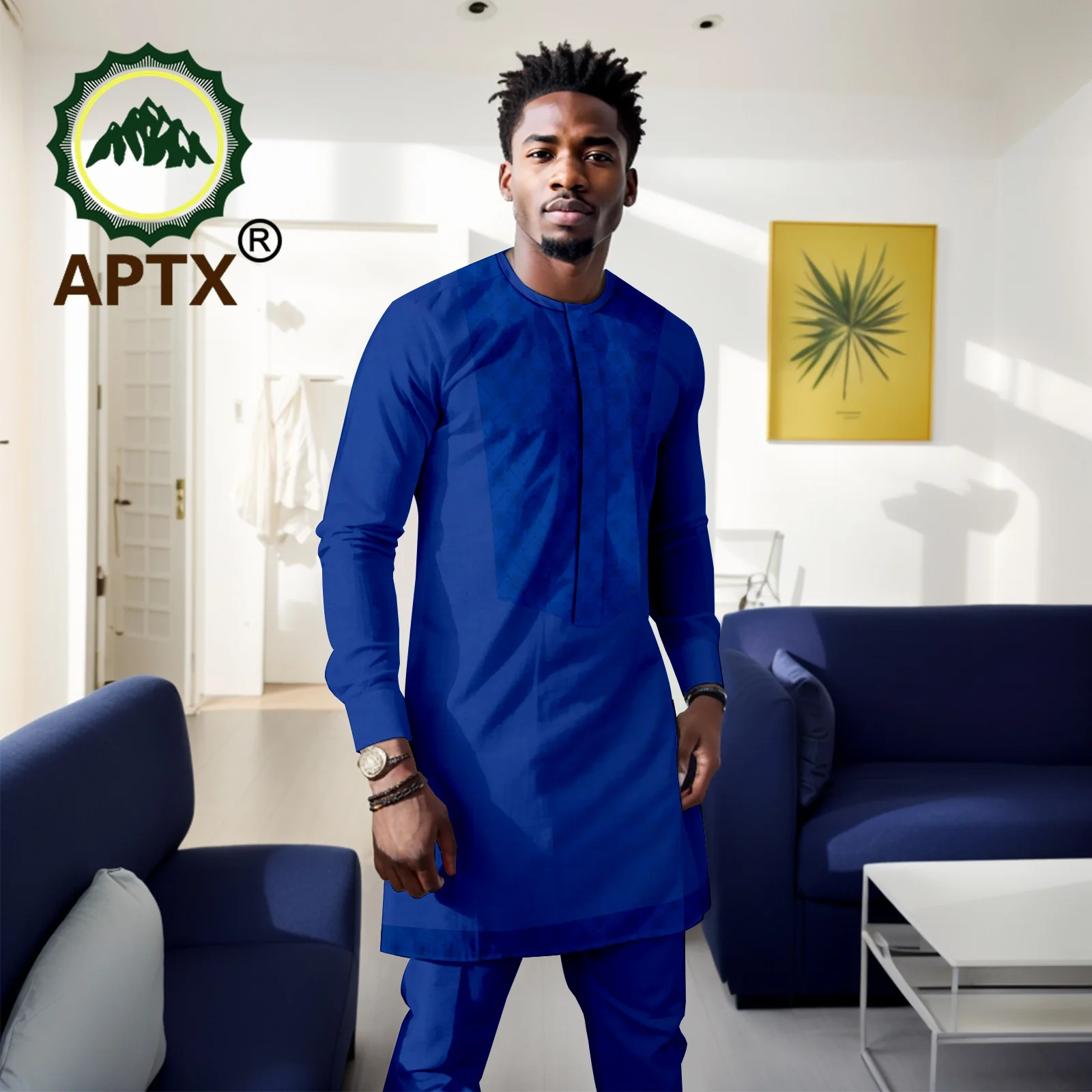 African Clothes for Men 2023 2 Pcs Suit Set Bazin Riche Attire Dashiki Outfits O-neck Shirt Pants Church Wedding Wear A2316105