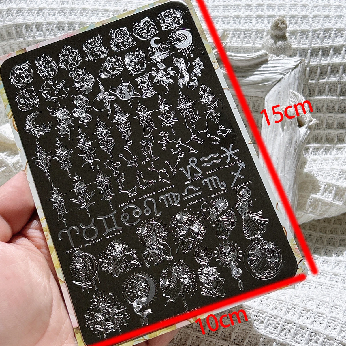 Nail Art Stamping Plate Stamping Steel Plate Beginner-Friendly No-Painting Nail Decoration Template Twelve Zodiac Signs Leo Aries Sagittarius Scorpio Pisces Nail Pattern Stamping Gel Nail Polish Mold Nail Stamping Template Transparent Transfer Silicone Stamping Steel Plate