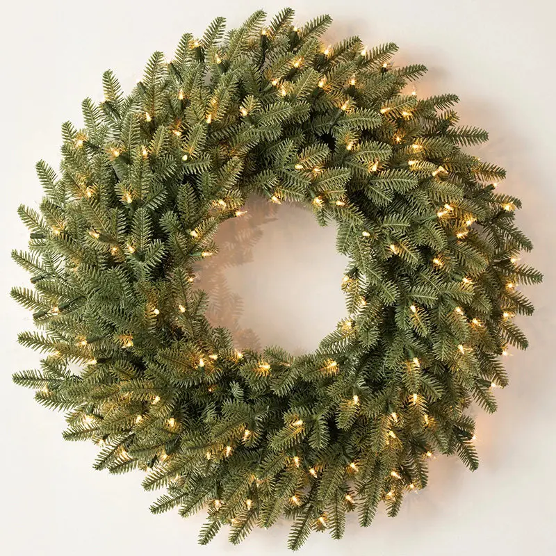 PE Flocked Christmas Wreath 50/80CM Christmas Decoration, Door Hanging Fireplace Rattan Hanging Christmas Ring