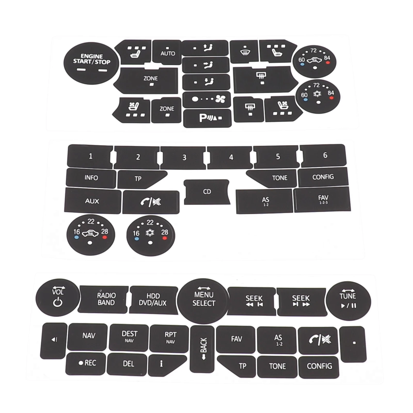 Sticker Repair Stickers Button Repair Decal for SAAB 3rd Gen 95NG 94X Smooth for surface Adherence Fit Sticker