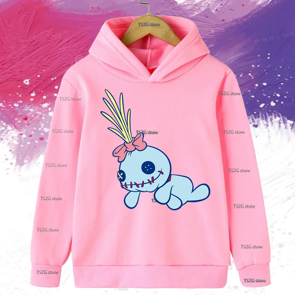 الخريف ديزني غرزة مطبوعة الاطفال هوديس موضة عادية الأطفال مقنعين طويلة الأكمام الفتيات الفتيان Harajuku الصوف بلوزات