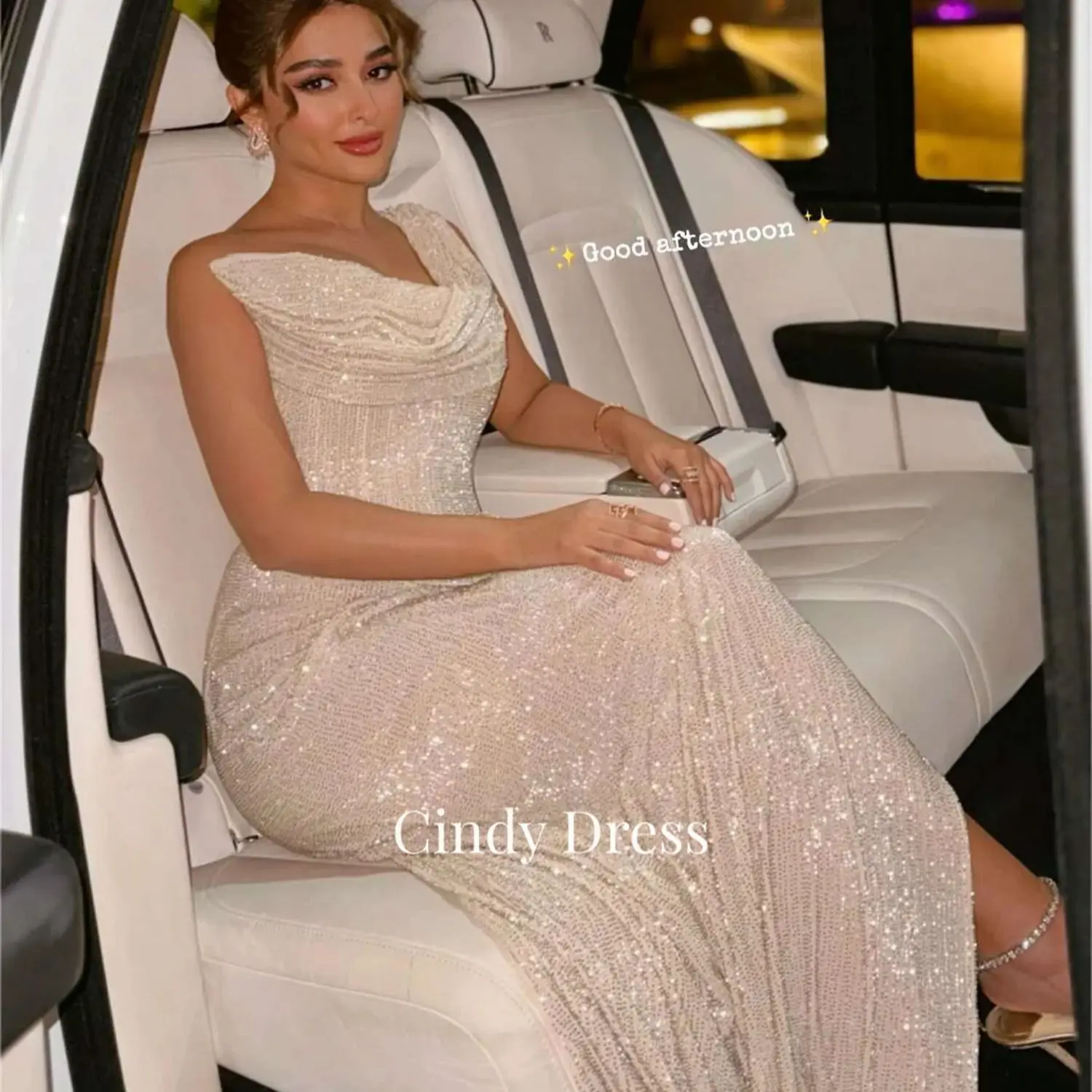 

Cindy Fine Sequins Mermaid Saudi Elegant Luxury Evening Dress 2023 Quinceanera Dresses Formal Long Women Gown Special Events