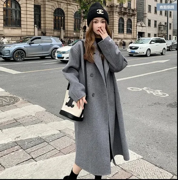 2024 fashion popular new all-in-one trench coat Maillard coat simple retro style