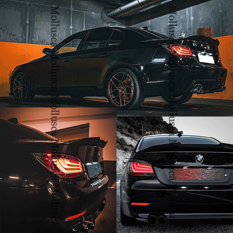 For BMW 5 Series E60/E60 M5 Sedan PSM Style Carbon fiber Rear Spoiler Trunk wing 2001-2010 FRP Forged Glossy black