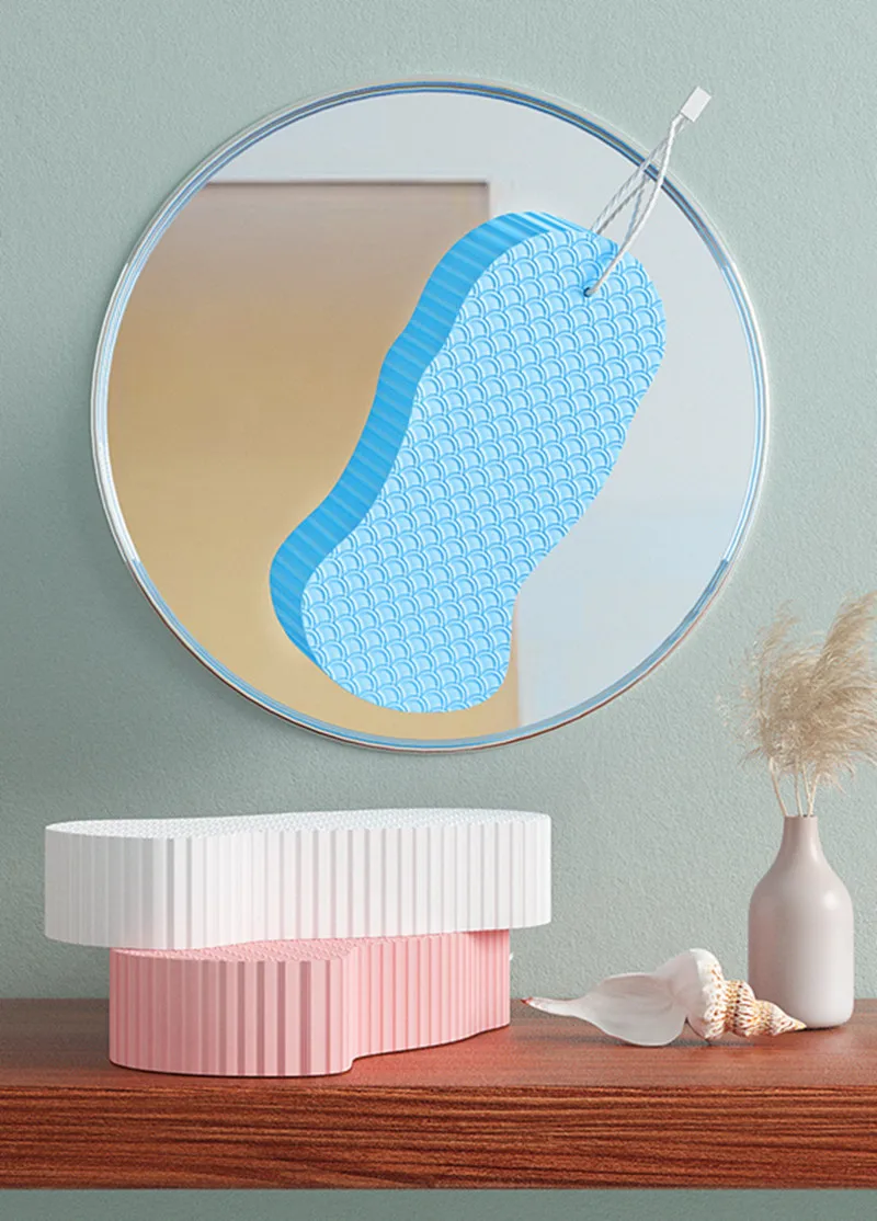 3D Fish Scale Baby Sponge Bath Liner Soft Scrubber for Infant Skin Friendly Bathing Tool view 4