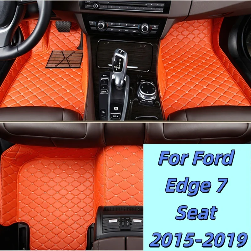 7 Seat Car Floor Mats Carpet Rugs For Ford Edge 7 Seat 2015 2016-2019 Anti-slip Stylish Odorless Flame retardant Waterproof
