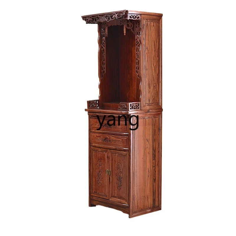 

L'm'm Chinese solid wood Buddhist niche, Buddhist cabinet, vertical cabinet with door for table, Guanyin God of Wealth Platform