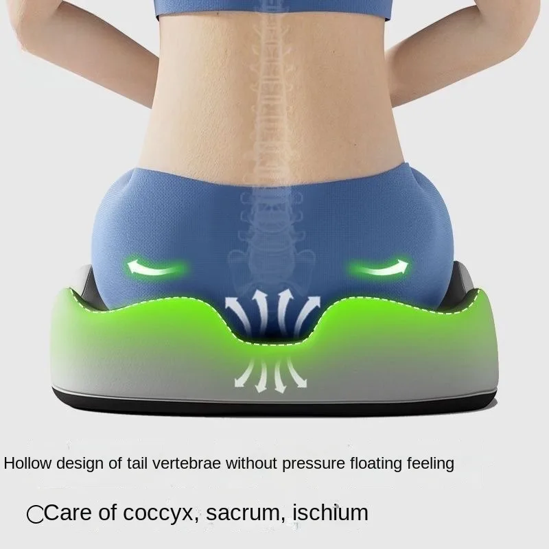 Seat Cushion Lumbar Support Pillow for Office Chair, Memory Foam L-Shaped Seat & Backrest Cushion for Long Sitting Back Pain
