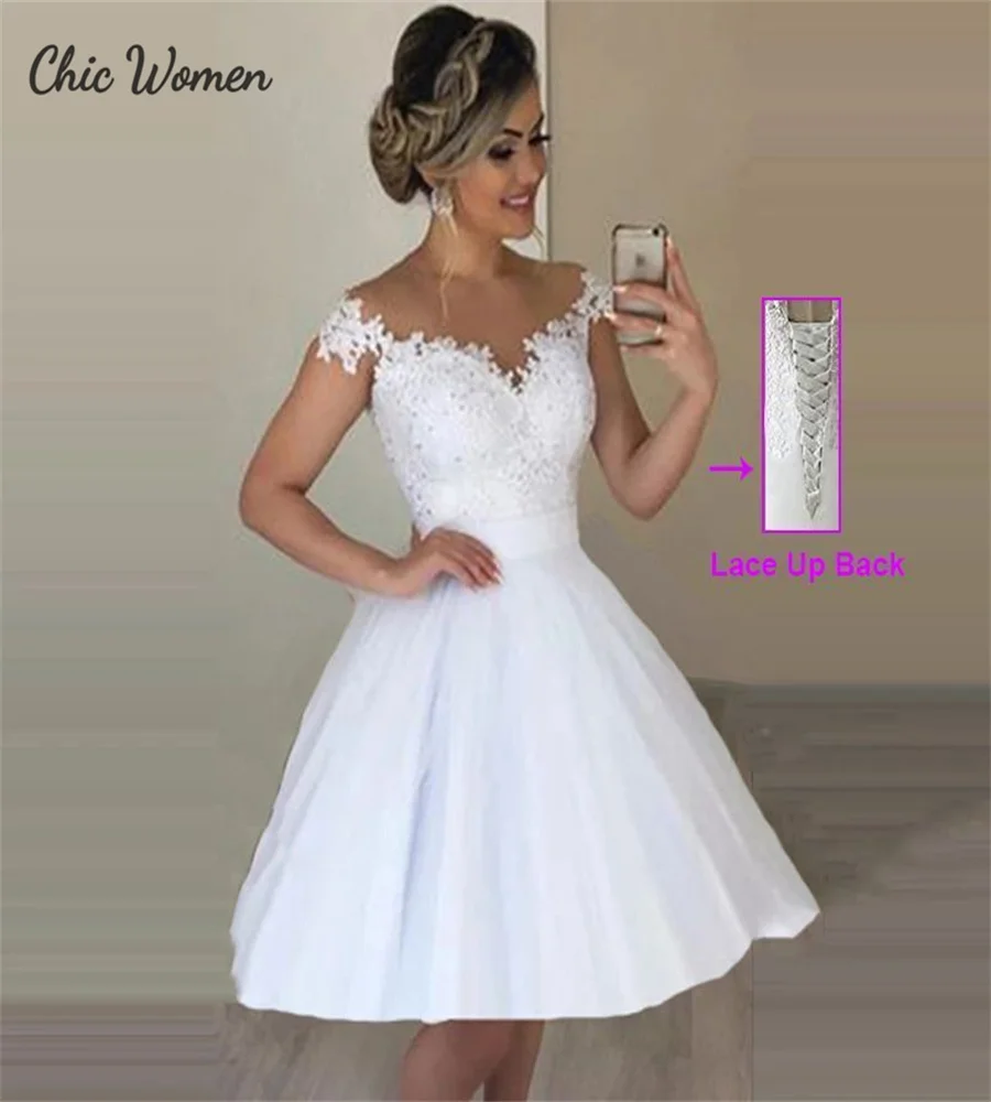 Vestido de novia de tren desmontable blanco 2025 2 en 1 con hombros descubiertos vestido de novia corto campestre Simple jardín país Boda personalizado