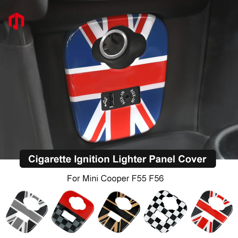 Union Jack Car Cigarette Lgnition Lighter Panel Cover Shell For Mini Cooper F55 F56 Car Console USB AUX Frame Accessories
